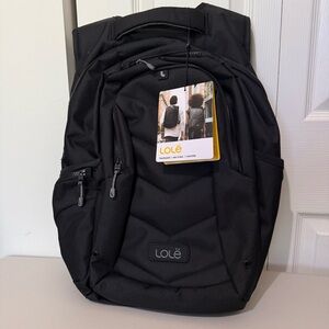 Lole Quilted Backpack Padded Back & Shoulder Fits Up to 17" Laptop Black